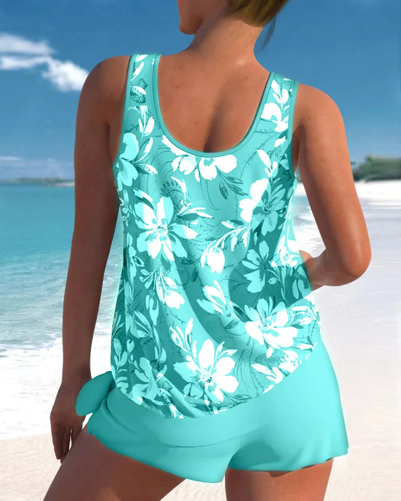 Eleganter ärmelloser Tankini für Damen, modisches Design, vielseitige Farben, optimaler Komfort am Strand und Pool.