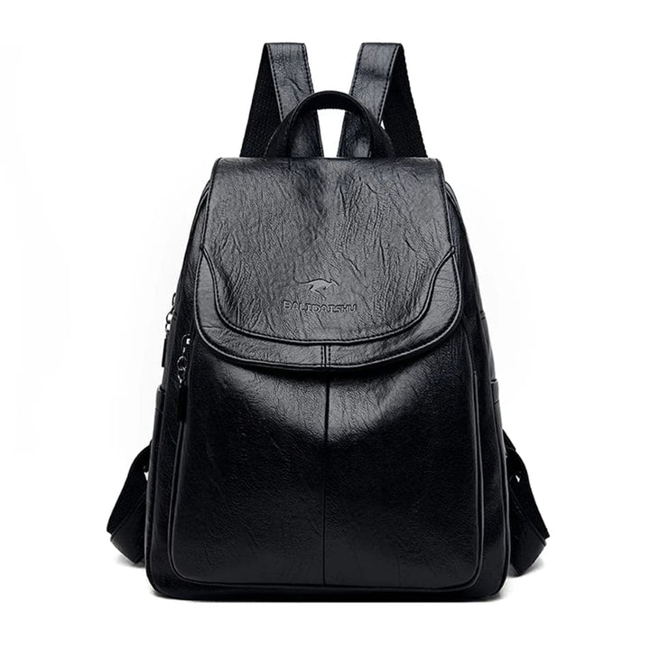 Eleganter Damenrucksack in Beige mit verstellbaren Trägern und Sicherheitsmerkmalen, ideal für Alltag und Reisen.