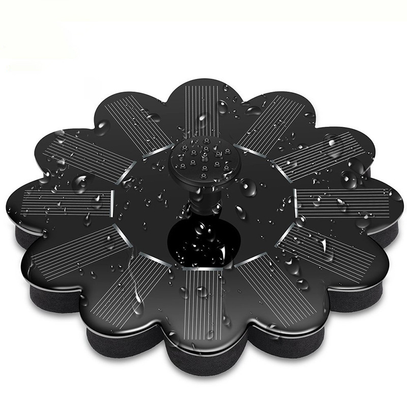 "Eleganter solarbetriebener Gartenbrunnen mit Blumen-Design, umweltfreundliche sprudelnde Wasserfontäne für Außenbereiche."