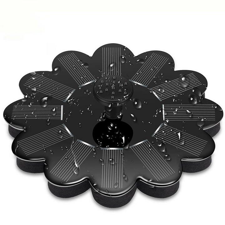 "Eleganter solarbetriebener Gartenbrunnen mit Blumen-Design, umweltfreundliche sprudelnde Wasserfontäne für Außenbereiche."