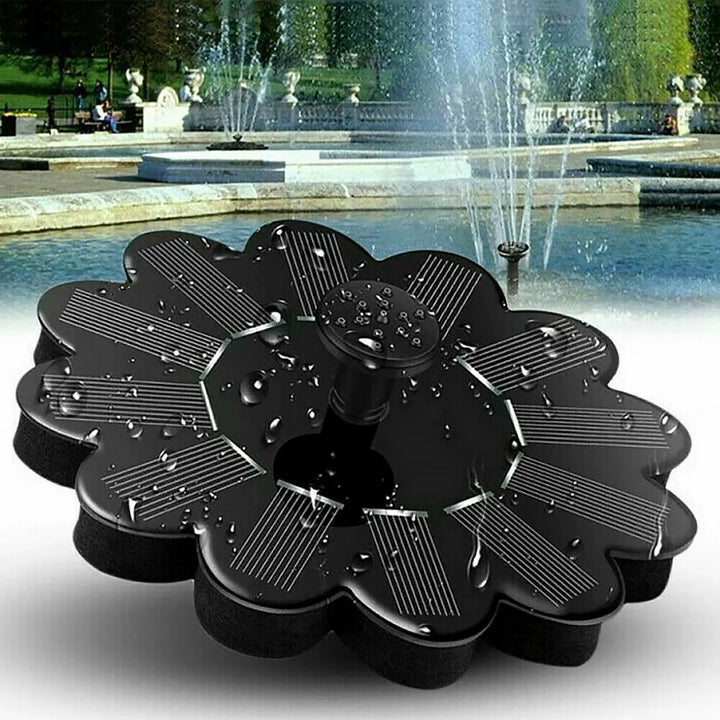 "Eleganter solarbetriebener Gartenbrunnen mit Blumen-Design, umweltfreundliche sprudelnde Wasserfontäne für Außenbereiche."