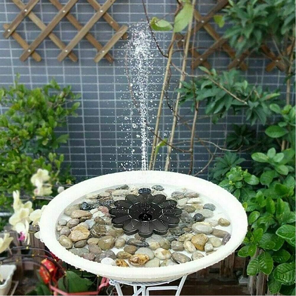 "Eleganter solarbetriebener Gartenbrunnen mit Blumen-Design, umweltfreundliche sprudelnde Wasserfontäne für Außenbereiche."