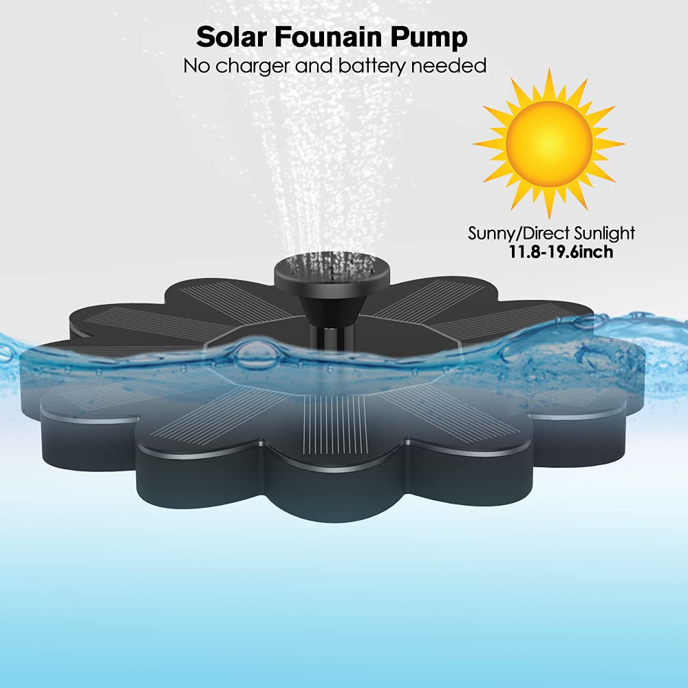 "Eleganter solarbetriebener Gartenbrunnen mit Blumen-Design, umweltfreundliche sprudelnde Wasserfontäne für Außenbereiche."