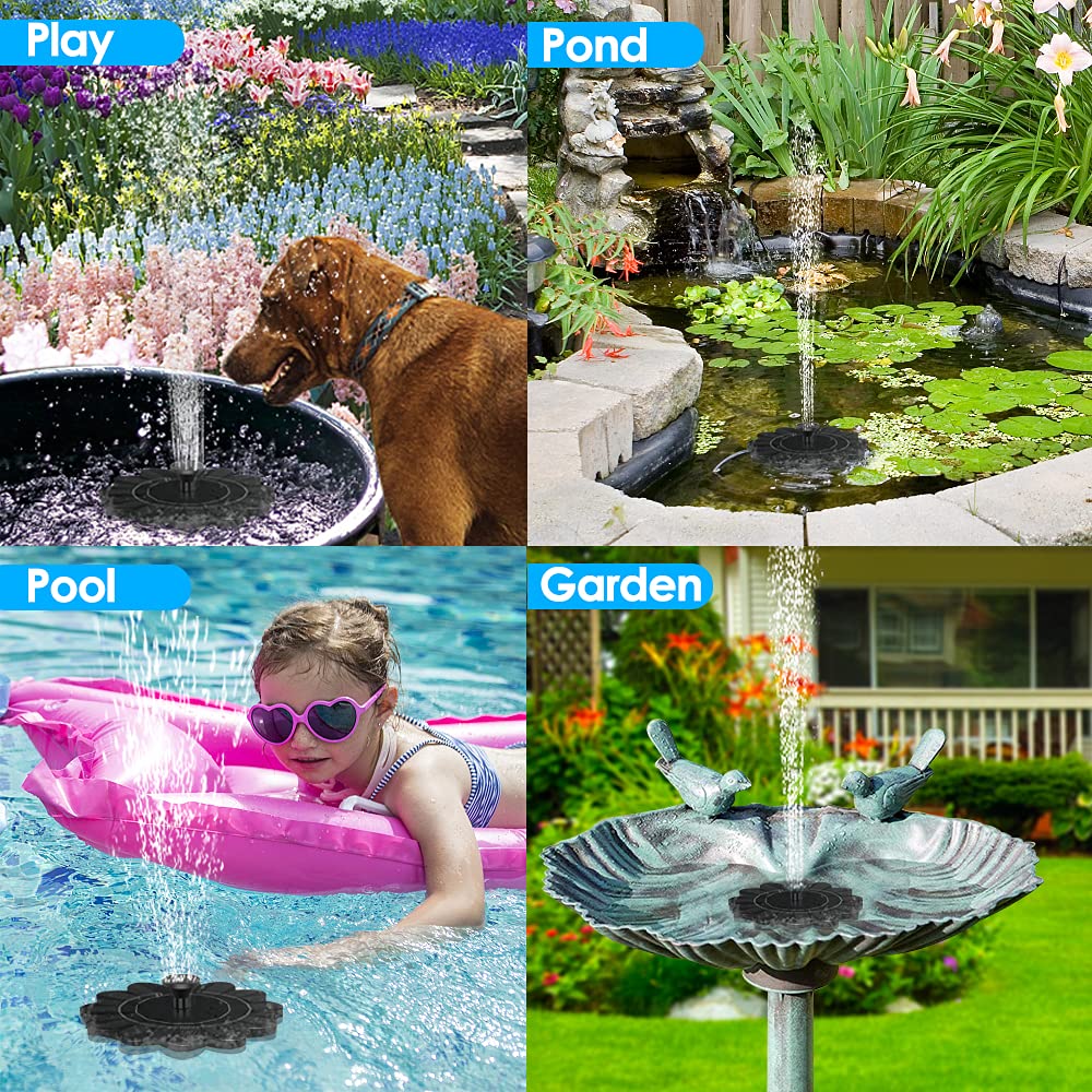 "Eleganter solarbetriebener Gartenbrunnen mit Blumen-Design, umweltfreundliche sprudelnde Wasserfontäne für Außenbereiche."