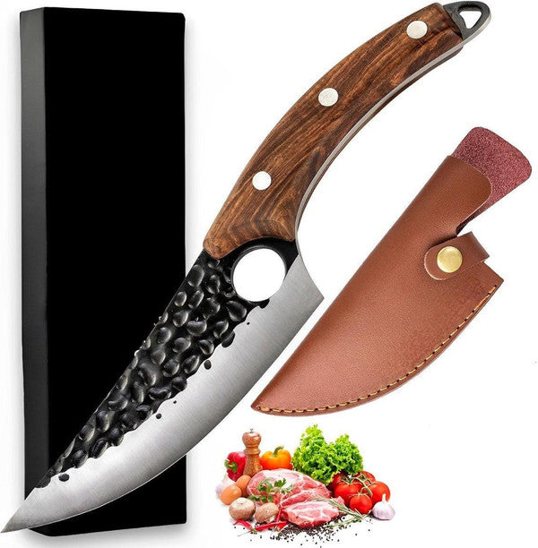 "Elegantes japanisches Küchenmesser mit scharfer Klinge und rutschfestem Holzgriff, ideal für Präzisionsschnitte."
