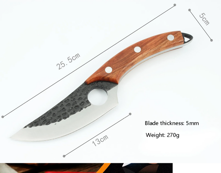 "Elegantes japanisches Küchenmesser mit scharfer Klinge und rutschfestem Holzgriff, ideal für Präzisionsschnitte."