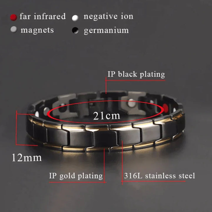 Elegantes magnetisches Gesundheitsarmband, silbern, fördert Wohlbefinden, mit Neodym-Magneten, passt zu jedem Outfit.