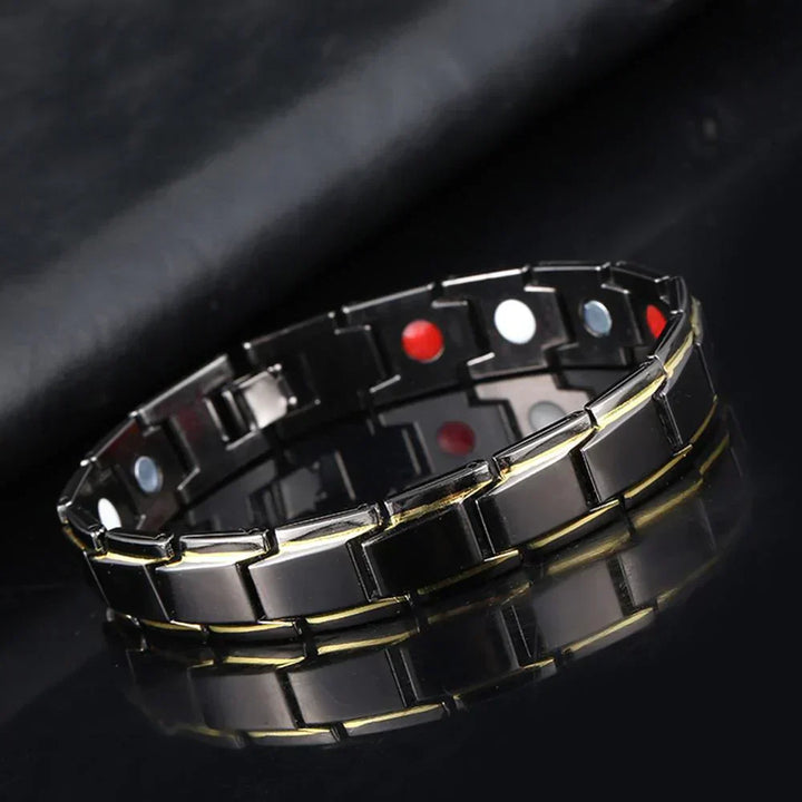 Elegantes magnetisches Gesundheitsarmband, silbern, fördert Wohlbefinden, mit Neodym-Magneten, passt zu jedem Outfit.