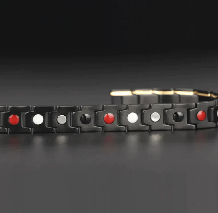 Elegantes magnetisches Gesundheitsarmband, silbern, fördert Wohlbefinden, mit Neodym-Magneten, passt zu jedem Outfit.