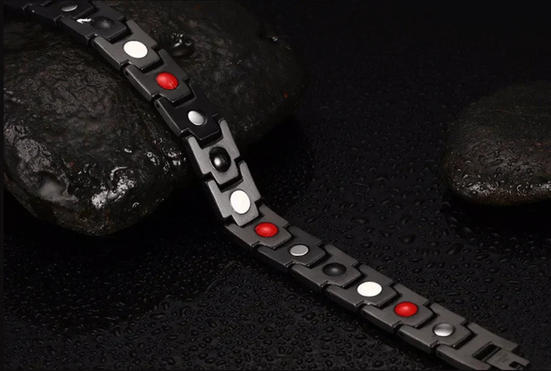 Elegantes magnetisches Gesundheitsarmband, silbern, fördert Wohlbefinden, mit Neodym-Magneten, passt zu jedem Outfit.