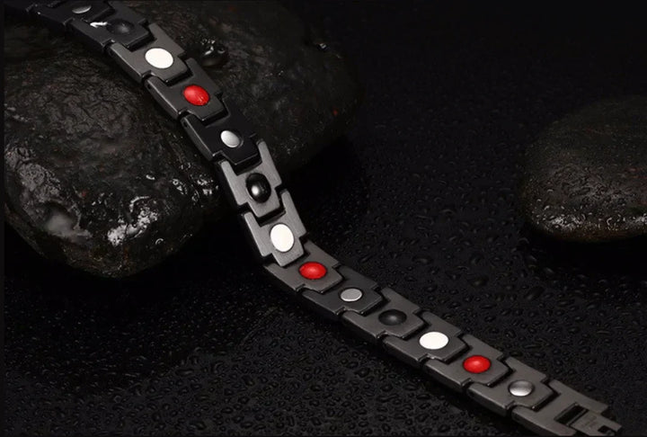 Elegantes magnetisches Gesundheitsarmband, silbern, fördert Wohlbefinden, mit Neodym-Magneten, passt zu jedem Outfit.
