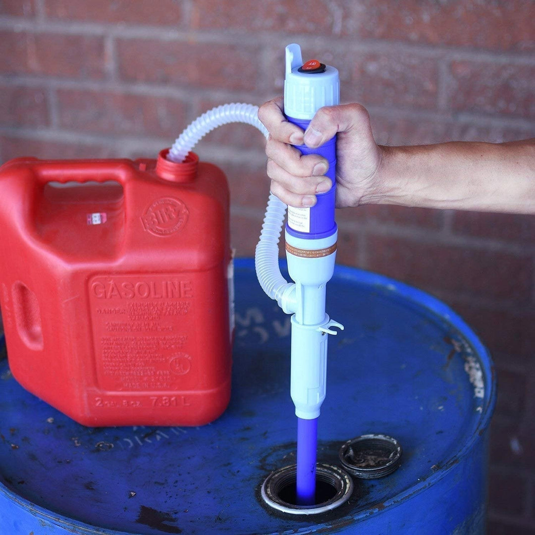 Elektrische Flüssigkeitstransferpumpe, tragbar und effizient, blau-rot, perfekt für sauberen Benzin- und Wassertransfer
