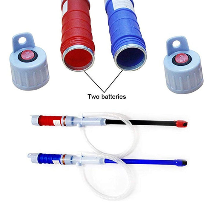 Elektrische Flüssigkeitstransferpumpe, tragbar und effizient, blau-rot, perfekt für sauberen Benzin- und Wassertransfer