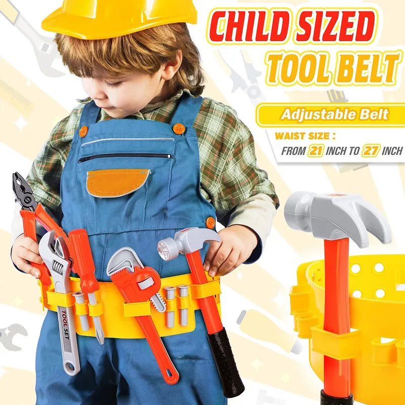 Elektrisches Werkzeugset für Kinder, 39 Teile, mit bunter Bohrmaschine, Hammer und Schraubenzieher. Perfekt für kleine Baumei