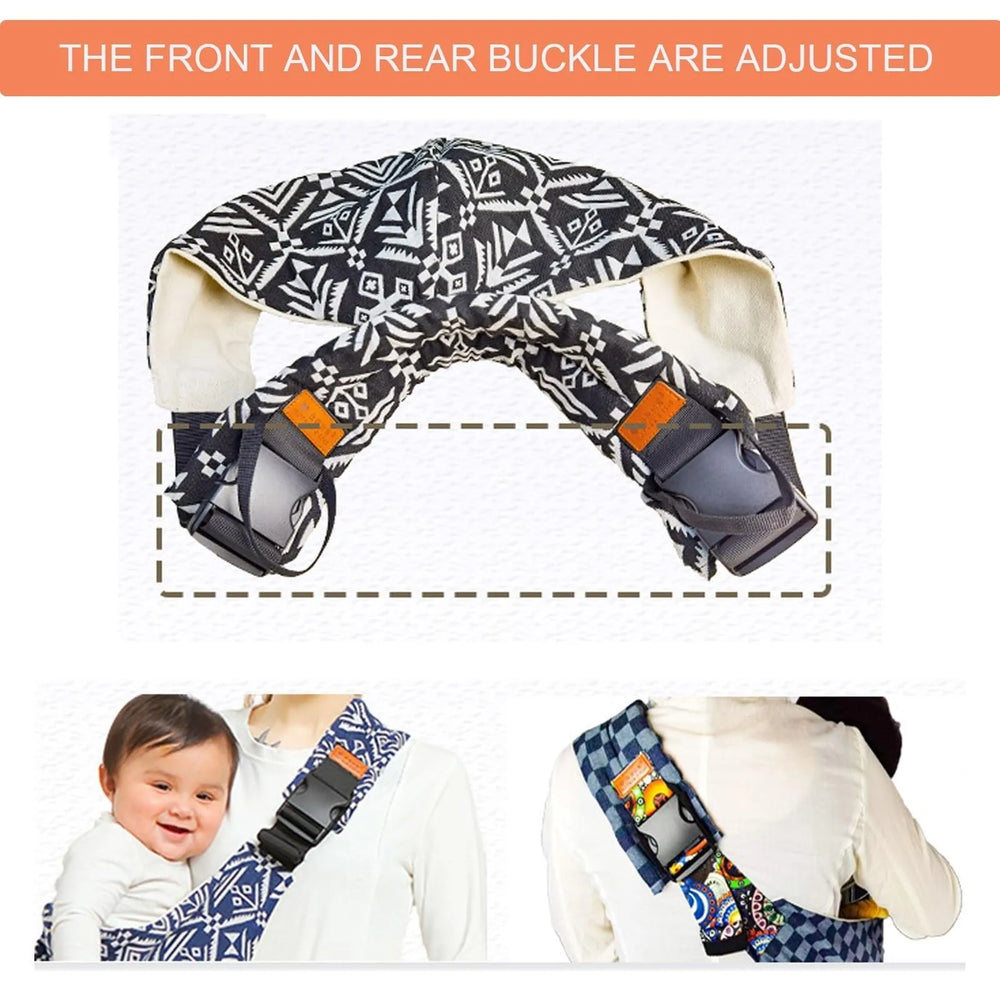 Ergonomische, anpassbare Babytrage mit verstellbaren Schnallen, in modernem Design für komfortables und sicheres Tragen.