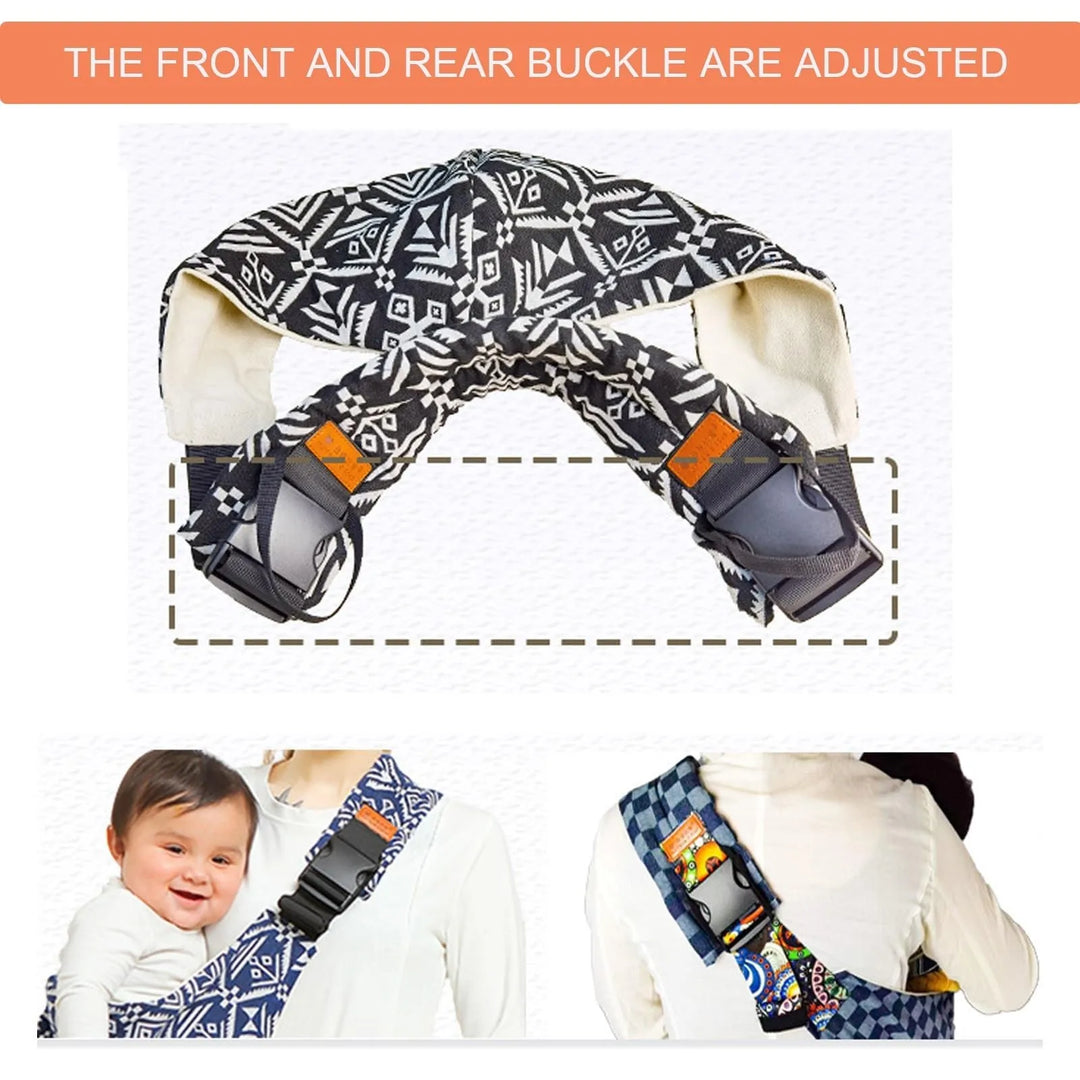 Ergonomische, anpassbare Babytrage mit verstellbaren Schnallen, in modernem Design für komfortables und sicheres Tragen.