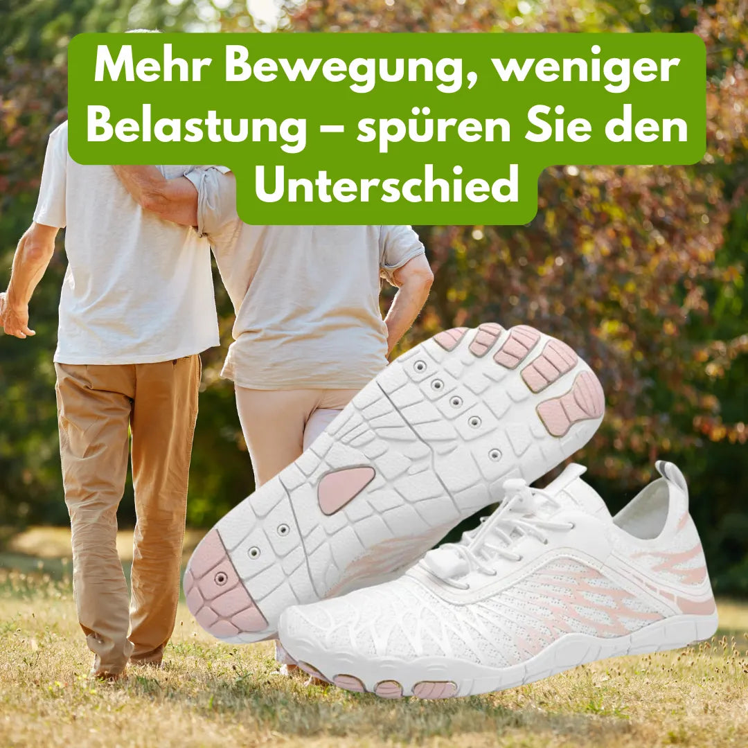 "Ergonomische Barfußschuhe mit breitem Design, ideal für natürliche Bewegungen im Alltag, bequem und gelenkschonend"