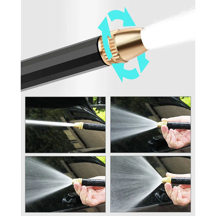 Ergonomische Hochdruck-Wasserpistole aus ABS und Aluminium, kompatibel mit Gartenschläuchen, ideal für vielseitige Reinigung.