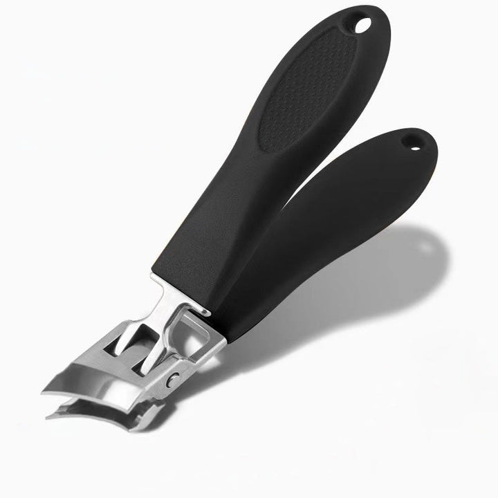 "Ergonomische Nagelschere mit scharfer Klinge, schwarze und orange Farben, für präzises, hygienisches Nagelschneiden."