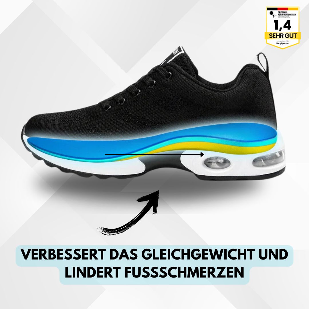 Ergonomische OrthoCare Schuhe, graues Design, mit flexibler Sohle und atmungsaktivem Material, für Komfort und Fußgesundheit.