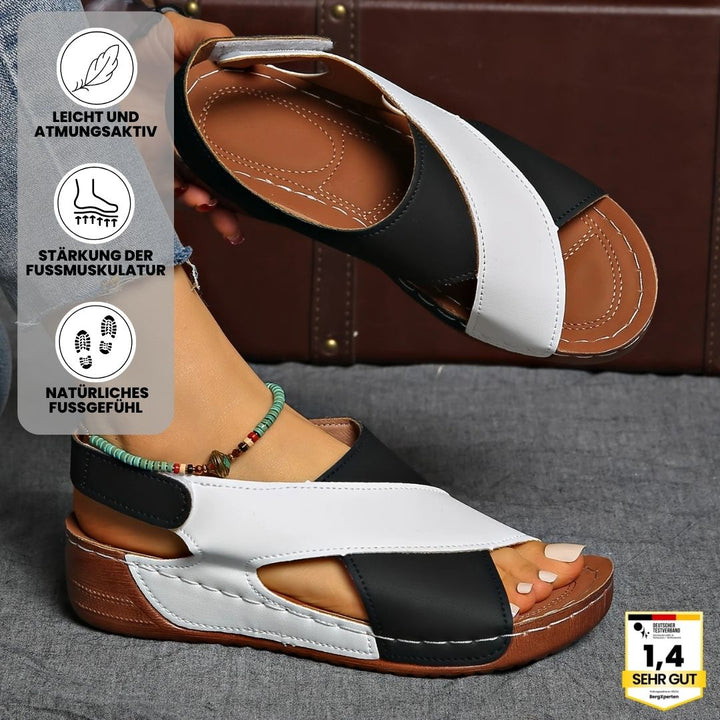 "Ergonomische, rutschfeste Sandalen in Beige für ultimativen Komfort und Schmerzlinderung auf verschiedenen Untergründen."