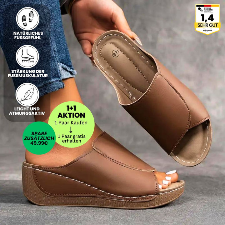 Ergonomische Sandalen mit rutschfester Sohle, ideal zur Schmerzlinderung und für komfortable, gesunde Schritte.