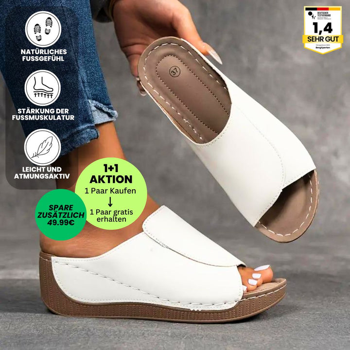 Ergonomische Sandalen mit rutschfester Sohle, ideal zur Schmerzlinderung und für komfortable, gesunde Schritte.