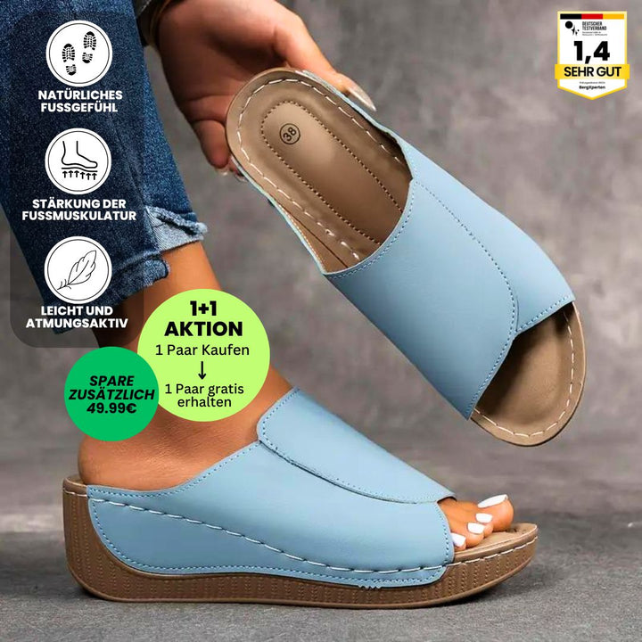 Ergonomische Sandalen mit rutschfester Sohle, ideal zur Schmerzlinderung und für komfortable, gesunde Schritte.