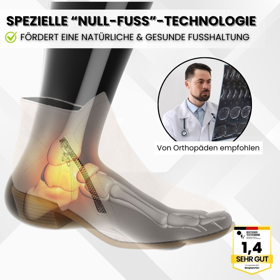Ergonomische Stiefeletten mit Schmerzreduktion, breite Zehenbox, stylisches Design, in Beige, Blau, Orange, Schwarz.