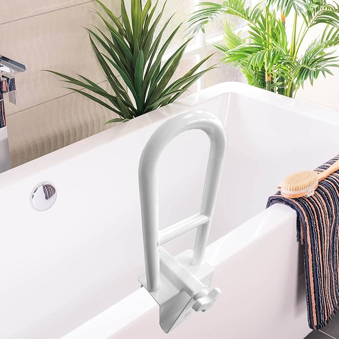 Ergonomischer Badewannenhaltegriff für Senioren, bietet sicheren Halt und Komfort, einfach installierbar und rutschfest.