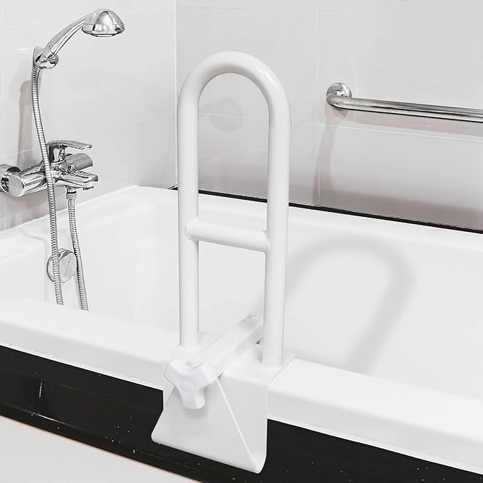 Ergonomischer Badewannenhaltegriff für Senioren, bietet sicheren Halt und Komfort, einfach installierbar und rutschfest.