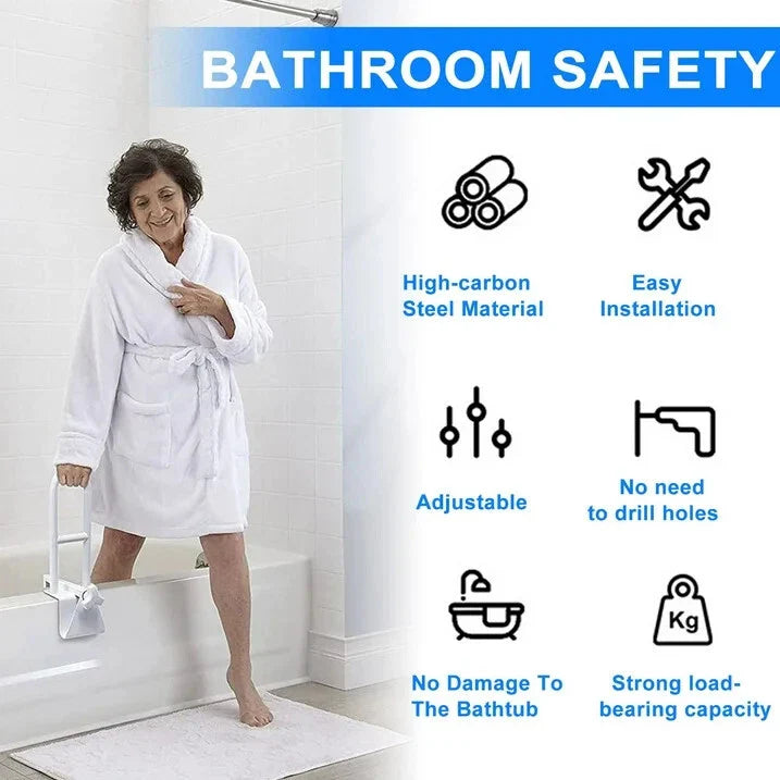 Ergonomischer Badewannenhaltegriff für Senioren, bietet sicheren Halt und Komfort, einfach installierbar und rutschfest.