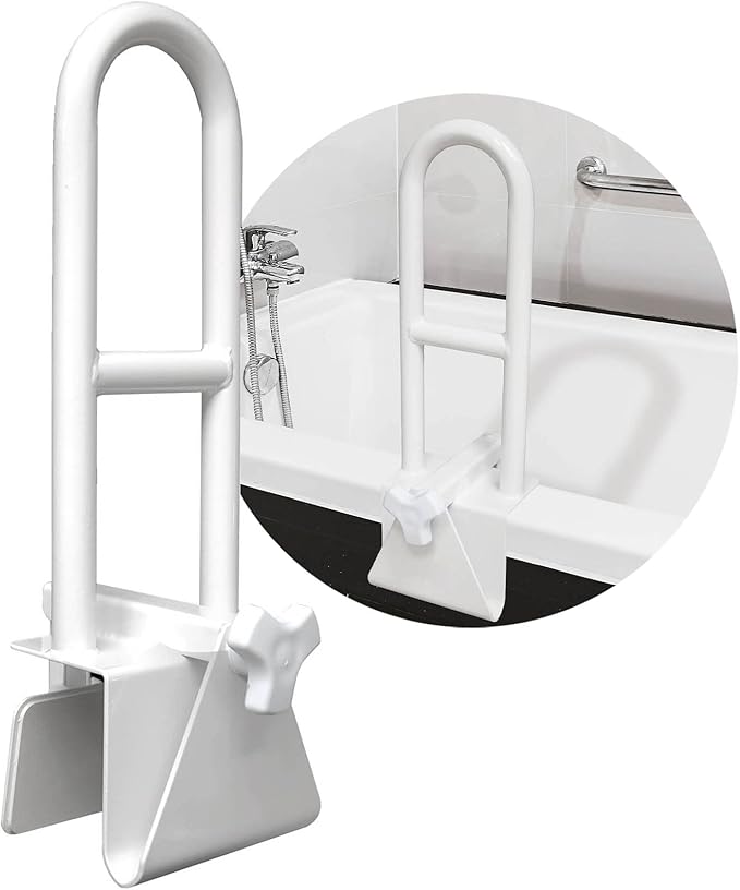 Ergonomischer Badewannenhaltegriff für Senioren, bietet sicheren Halt und Komfort, einfach installierbar und rutschfest.