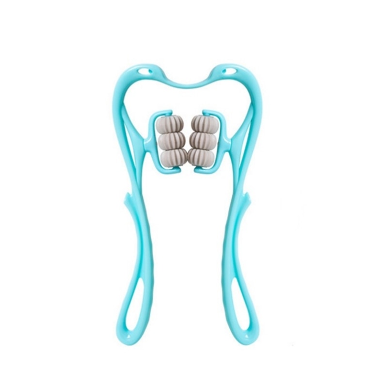 "Ergonomischer Nackenmassageroller, 6 drehbare Kugeln, tragbar, für Nacken- und Rückenmuskeln, geräuschfrei"