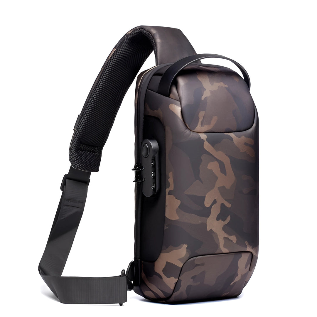 "Ergonomischer USB Rucksack Herren, Anti-Diebstahl, wasserdicht, für Pendeln/Reisen, mit USB-Port, Schwarz"