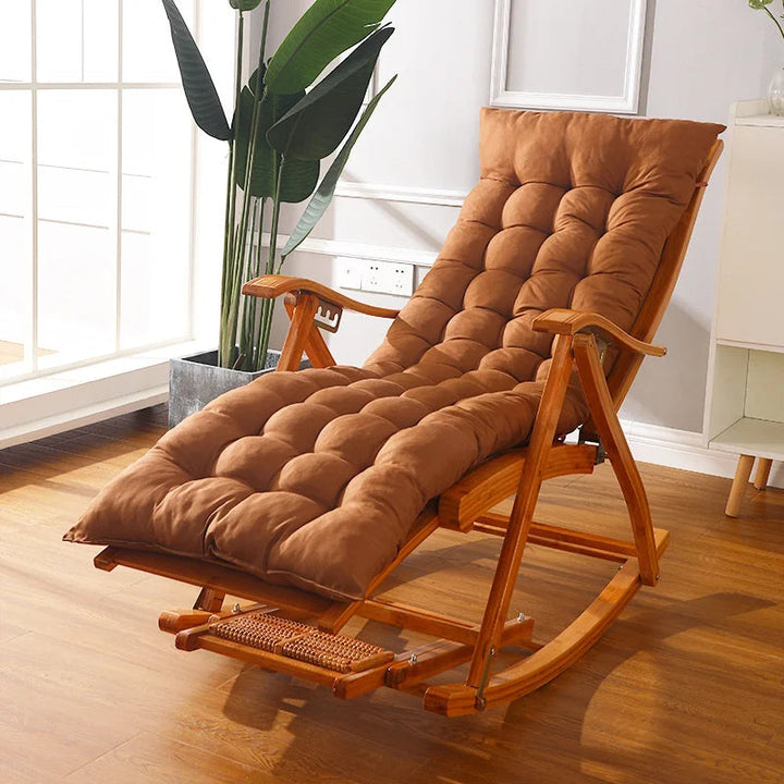 "Ergonomisches RelaxRite Schaukelstuhl-Kissen in Rot für Komfort und Stil in jeder Umgebung, passend für Innen und Außen."
