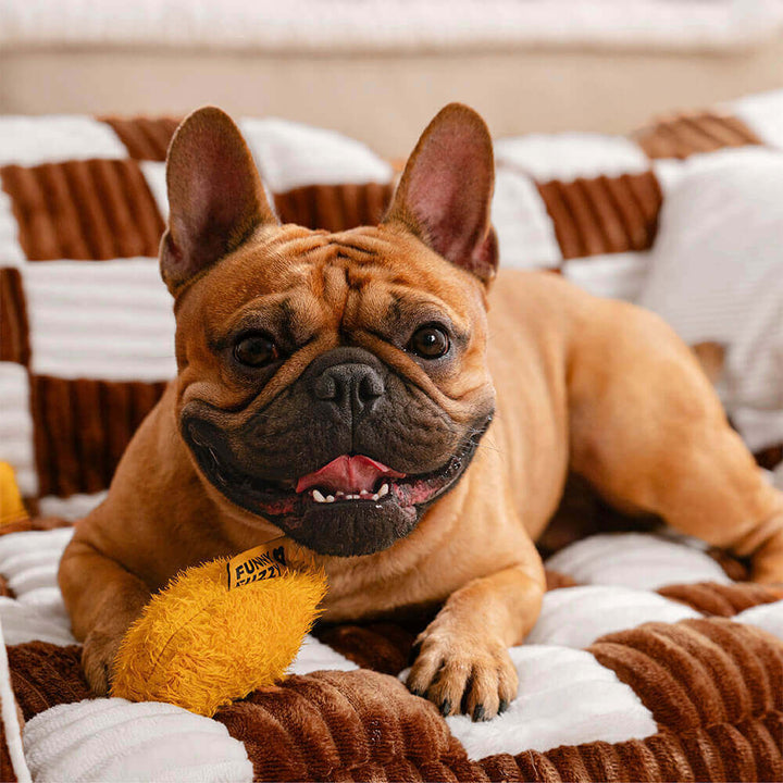 "Extragroßes orthopädisches Hundesofa im Vintage-Schachbrett-Design für maximalen Komfort und Stil"