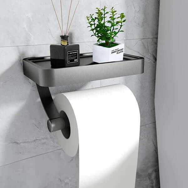 Edelstahl Toilettenpapierhalter mit Ablage
