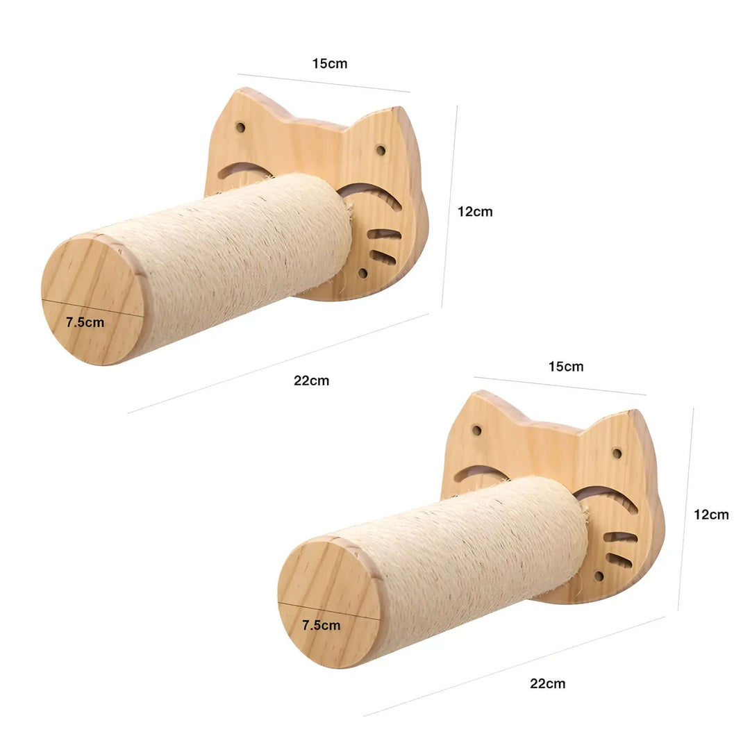 Wandkletterbrett mit Kratzsäule für Katzen