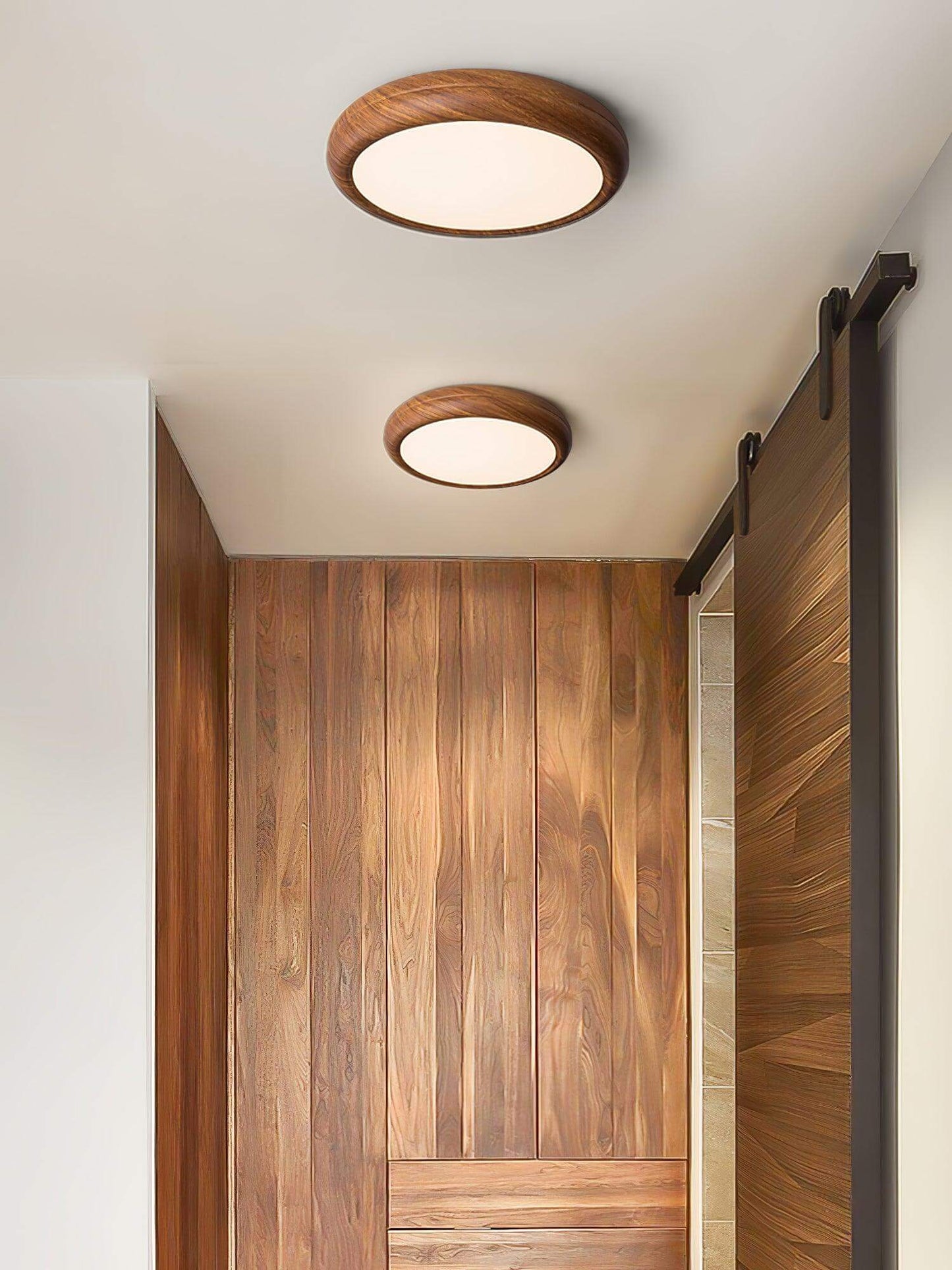 LED Deckenleuchte Holzoptik Modern Rund