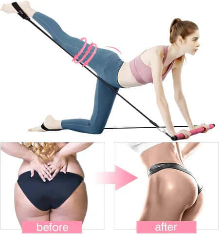 Pilates Stange mit Widerstandsbändern