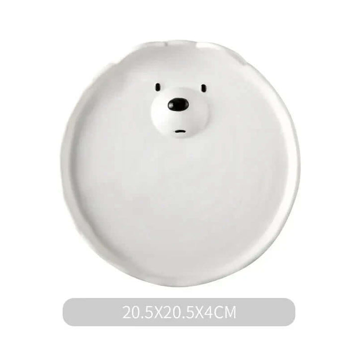 Service de table en céramique 4 pièces motif ours polaire mignon