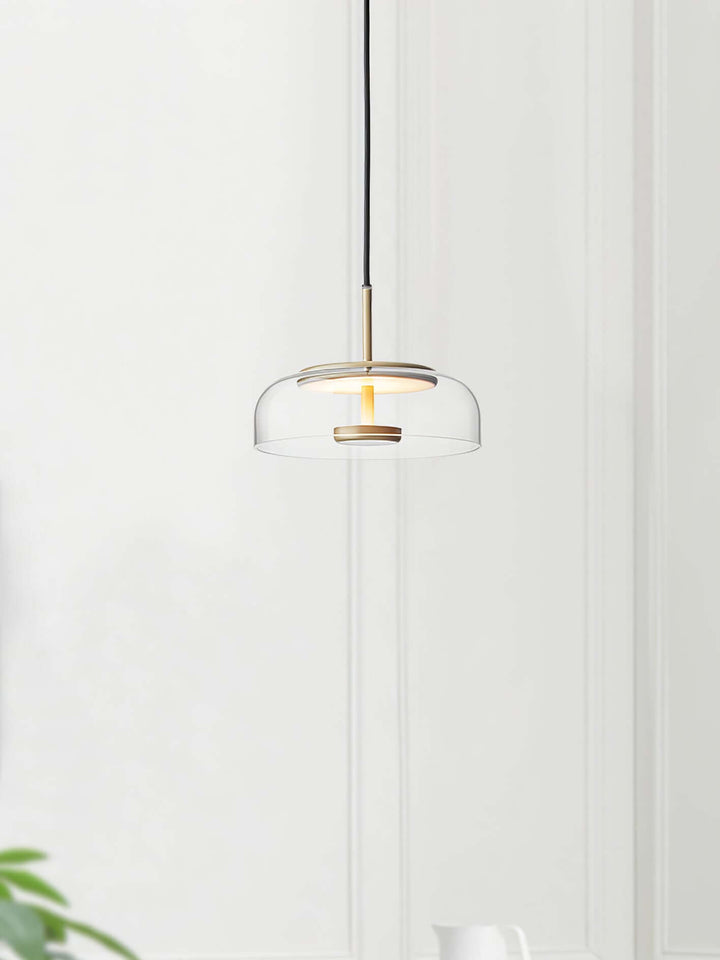 Moderne Pendelleuchte - Messing & Glas