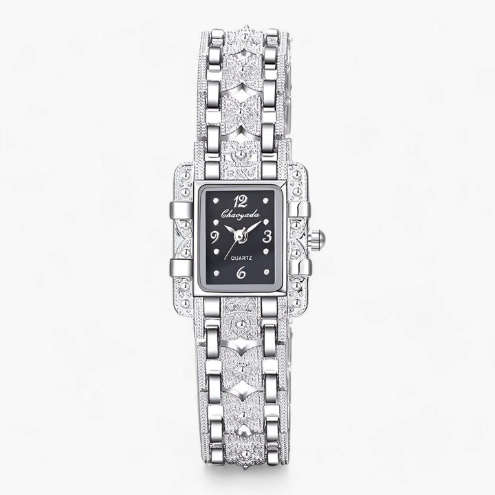 Rechteckige Damenuhr mit Kristallen - Elegantes Accessoire