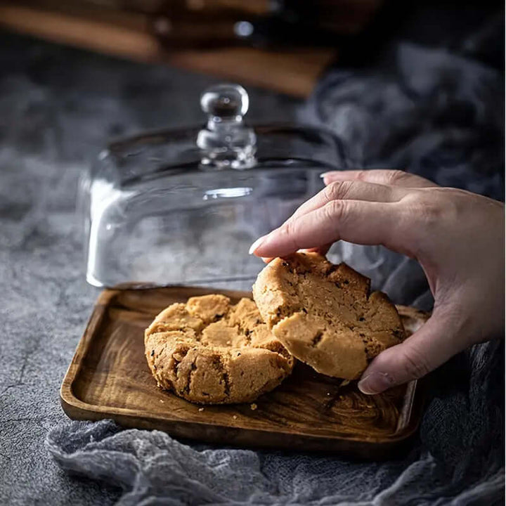 Holz-Butterdose mit Glasdeckel - Elegant & Praktisch