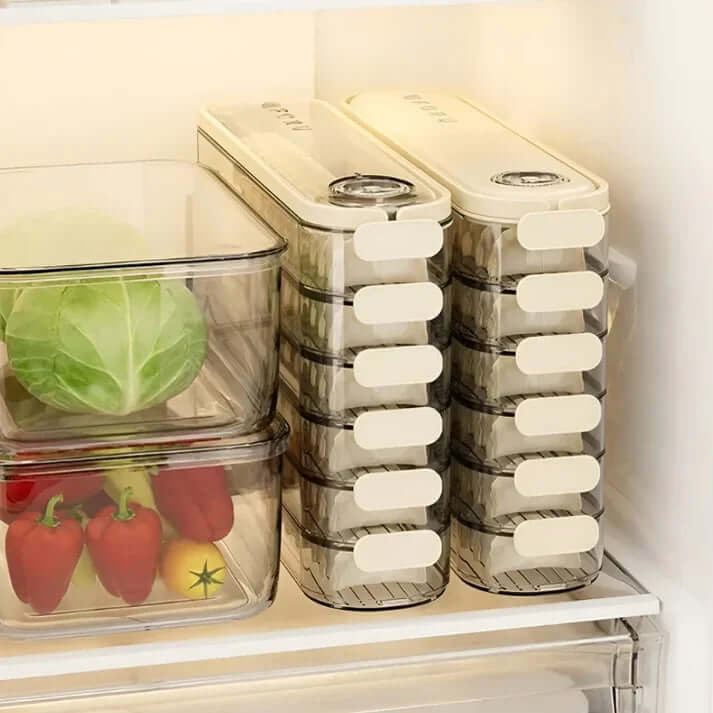 Boîte de conservation alimentaire empilable avec couvercle - FridgeStack
