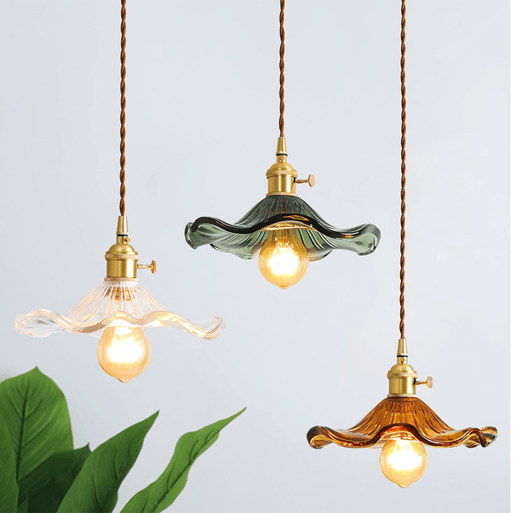 Blumen Pendelleuchte Glas LED