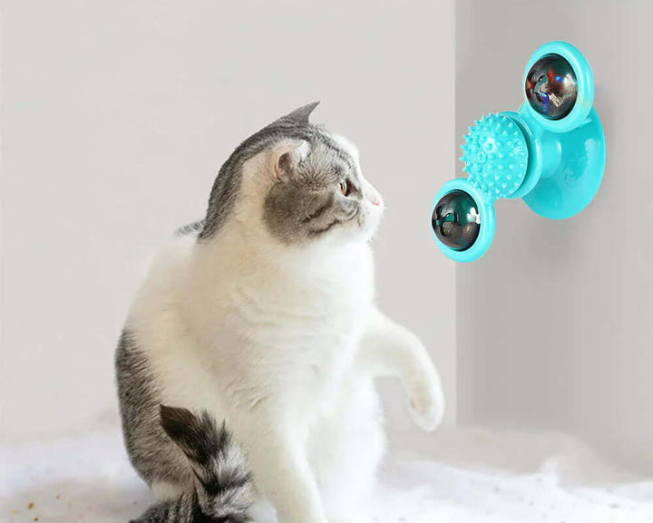 Moulin à vent interactif avec balles pour chat