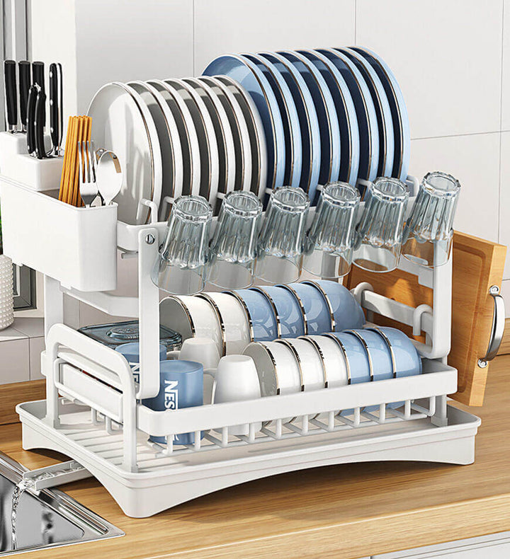 Égouttoir à 2 niveaux en acier inoxydable pour cuisine