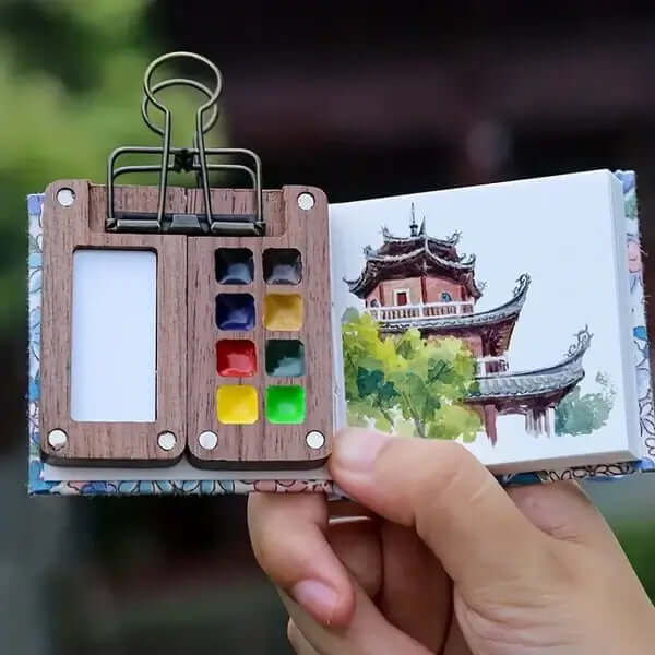 Kompaktes Aquarell-Set für unterwegs